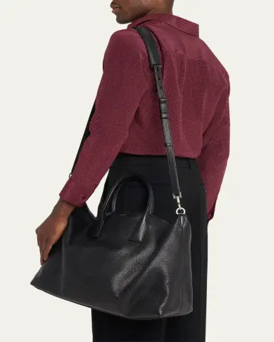 Saint Laurent Men's Grained Leather Bowling Tote Bag | Thumbnail 2 Saint Laurent Men's Grained Leather Bowling Tote Bag | Thumbnail 2