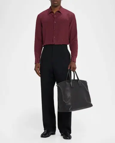 Saint Laurent Men's Grained Leather Bowling Tote Bag | Thumbnail 9 Saint Laurent Men's Grained Leather Bowling Tote Bag | Thumbnail 9