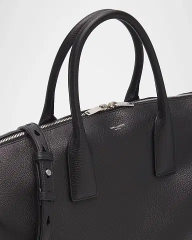 Saint Laurent Men's Grained Leather Bowling Tote Bag | Thumbnail 10 Saint Laurent Men's Grained Leather Bowling Tote Bag | Thumbnail 10