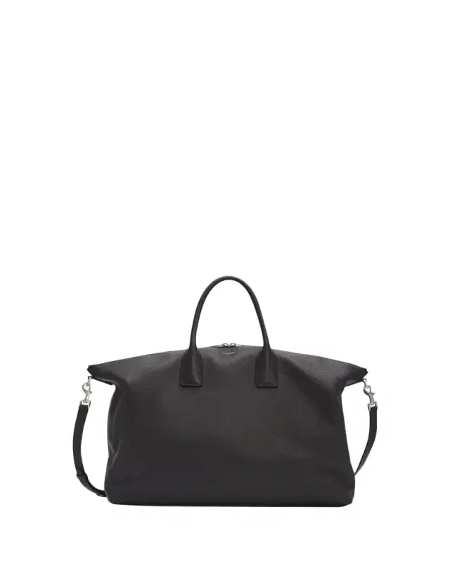 Saint Laurent Men's Grained Leather Bowling Tote Bag