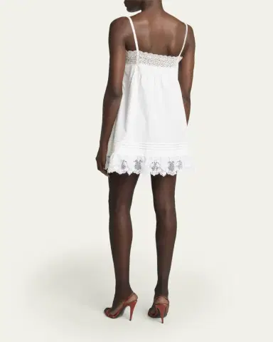 Saint Laurent Guipure Lace Sleeveless Shift Mini Dress | Thumbnail 3