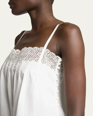 Saint Laurent Guipure Lace Sleeveless Shift Mini Dress | Thumbnail 5