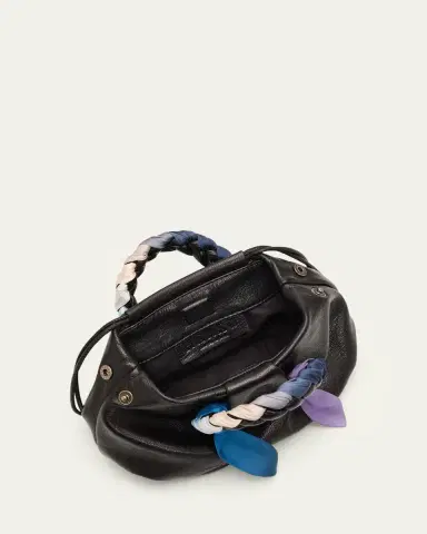 HEREU Bombon Foulard Ruched Leather Top-Handle Bag | Thumbnail 4
