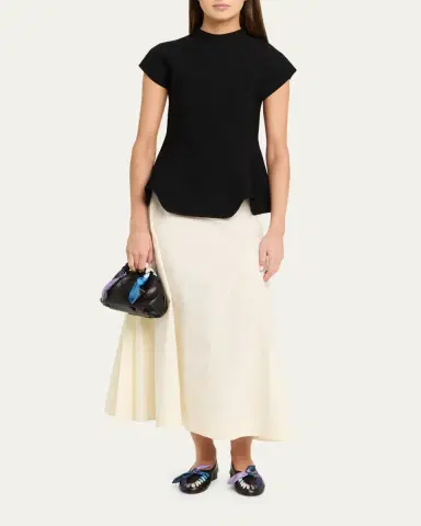 HEREU Bombon Foulard Ruched Leather Top-Handle Bag | Thumbnail 5