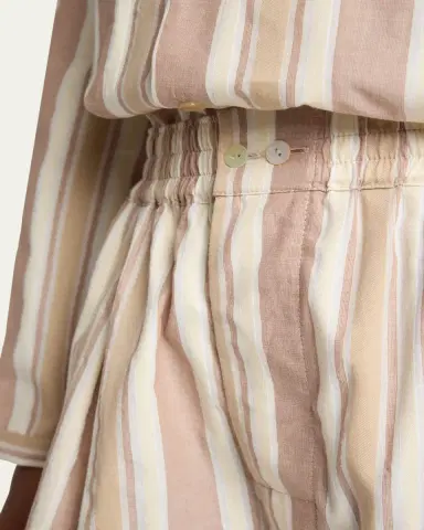 Saint Laurent Striped Pleated Pajama Shorts | Thumbnail 5