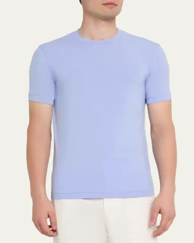Giorgio Armani Men's Solid Viscose Stretch Jersey T-Shirt | Thumbnail 4 Giorgio Armani Men's Solid Viscose Stretch Jersey T-Shirt | Thumbnail 4