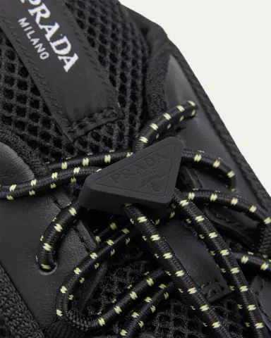Prada Men's Speedrock Leather and Mesh Sneakers | Thumbnail 5 Prada Men's Speedrock Leather and Mesh Sneakers | Thumbnail 5