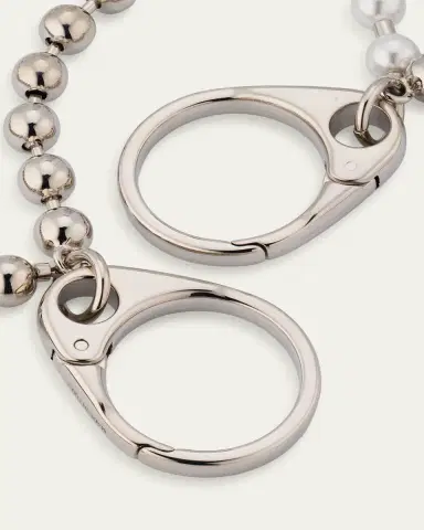 McQueen Skull and Pearly Double Chain Charm | Thumbnail 3