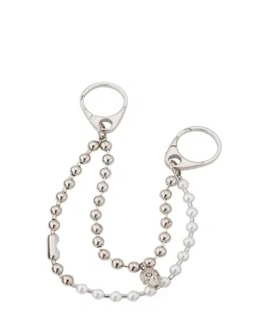 McQueen Skull and Pearly Double Chain Charm | Thumbnail 1