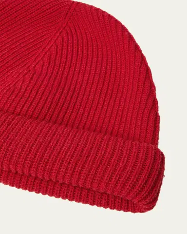 Loro Piana Men's Sloop Wool Ribbed Beanie Hat | Thumbnail 2