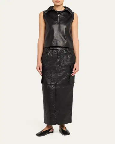 Rick Owens Firbanks Leather Midi Cargo Skirt | Thumbnail 2 Rick Owens Firbanks Leather Midi Cargo Skirt | Thumbnail 2