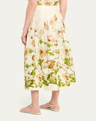 Cara Cara Marge Pleated Button-Front Skirt | Thumbnail 3