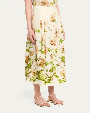 Cara Cara Marge Pleated Button-Front Skirt | Thumbnail 4