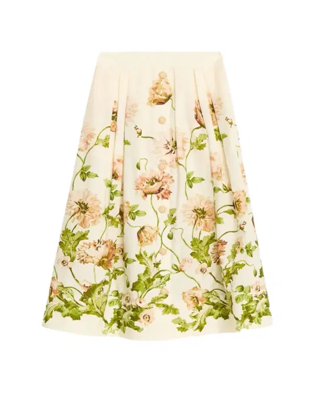 Marge Pleated Button-Front Skirt