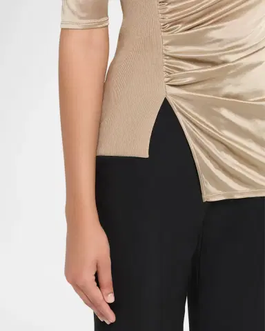 Giorgio Armani Draped Jersey Short-Sleeve Top | Thumbnail 9