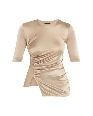 Giorgio Armani Draped Jersey Short-Sleeve Top | Thumbnail 1