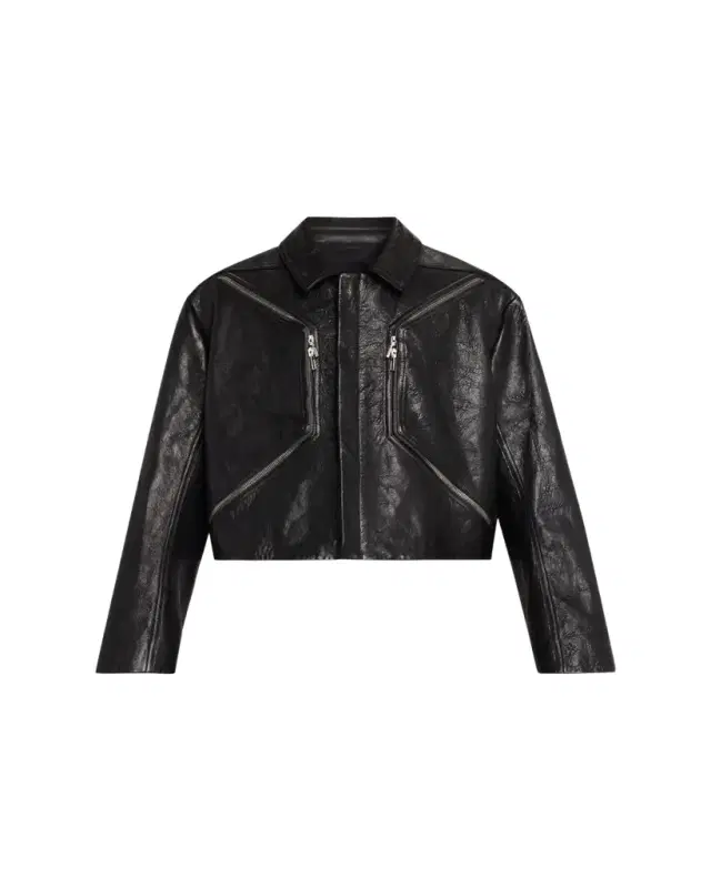Rick Owens Men's Textured-Leather Biker Jacket