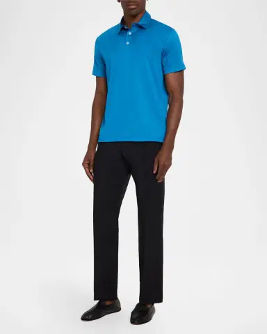 Giorgio Armani Men's Silk and Cotton Polo Shirt | Thumbnail 6 Giorgio Armani Men's Silk and Cotton Polo Shirt | Thumbnail 6