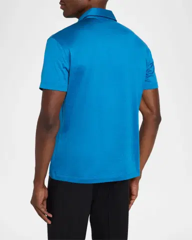 Giorgio Armani Men's Silk and Cotton Polo Shirt | Thumbnail 7 Giorgio Armani Men's Silk and Cotton Polo Shirt | Thumbnail 7