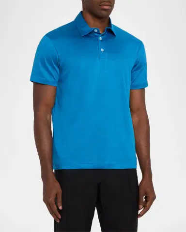 Giorgio Armani Men's Silk and Cotton Polo Shirt | Thumbnail 8 Giorgio Armani Men's Silk and Cotton Polo Shirt | Thumbnail 8