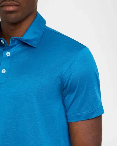 Giorgio Armani Men's Silk and Cotton Polo Shirt | Thumbnail 9 Giorgio Armani Men's Silk and Cotton Polo Shirt | Thumbnail 9