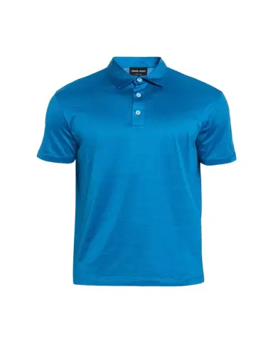 Giorgio Armani Men's Silk and Cotton Polo Shirt | Thumbnail 1 Giorgio Armani Men's Silk and Cotton Polo Shirt | Thumbnail 1