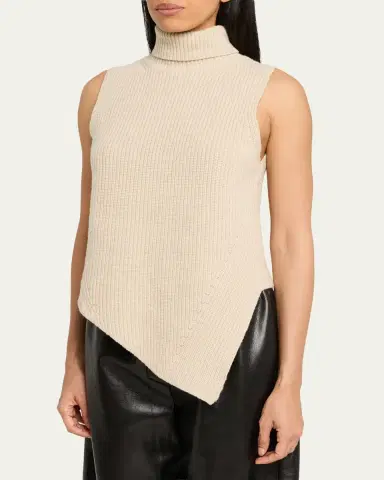 Nanushka Fennec Sleeveless Asymmetric Turtleneck Sweater | Thumbnail 4 Nanushka Fennec Sleeveless Asymmetric Turtleneck Sweater | Thumbnail 4