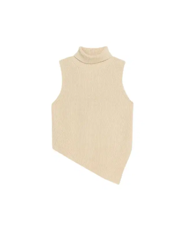 Fennec Sleeveless Asymmetric Turtleneck Sweater