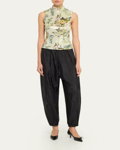 Brandon Maxwell The Piper Floral Paillette Top | Thumbnail 2 Brandon Maxwell The Piper Floral Paillette Top | Thumbnail 2