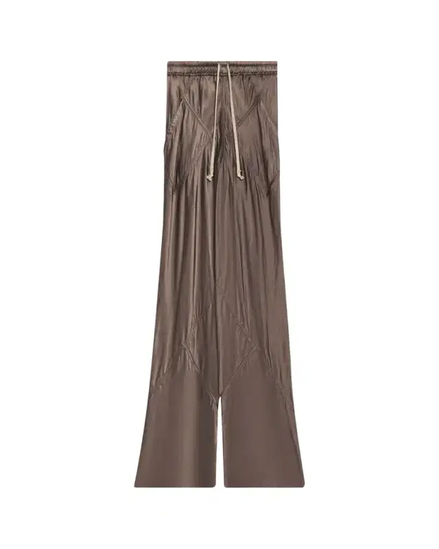Drawstring Bias Satin Wide-Leg Pants