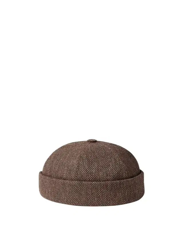 Loro Piana Men's Sasha Linen-Blend Beanie Hat with Leather Strap