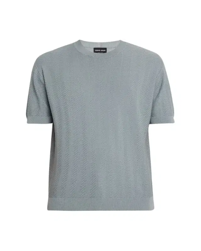 Men's Silk and Cotton Chevron Crewneck Sweater