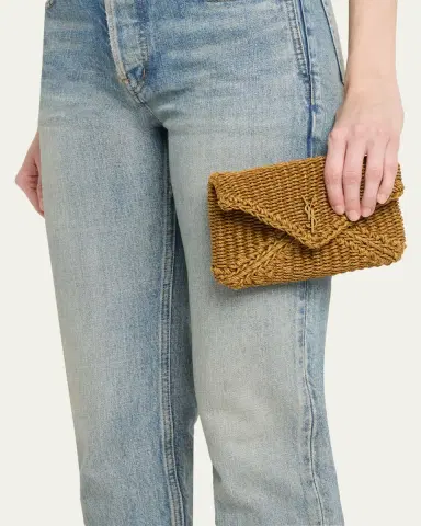 Saint Laurent Cassandre YSL Woven Raffia Shoulder Bag Pouch Bag | Thumbnail 2 Saint Laurent Cassandre YSL Woven Raffia Shoulder Bag Pouch Bag | Thumbnail 2