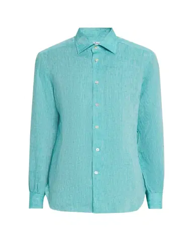 Kiton Men's Solid Linen Button-Down Shirt | Thumbnail 1