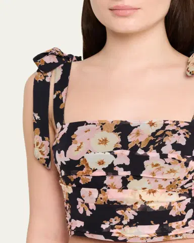 Cara Cara Daria Printed Silk Crop Top | Thumbnail 5
