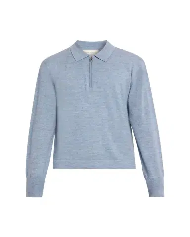 OFFICINE GÉNÉRALE Men's Bene Merino Wool Quarter-Zip Polo Sweater | Thumbnail 1