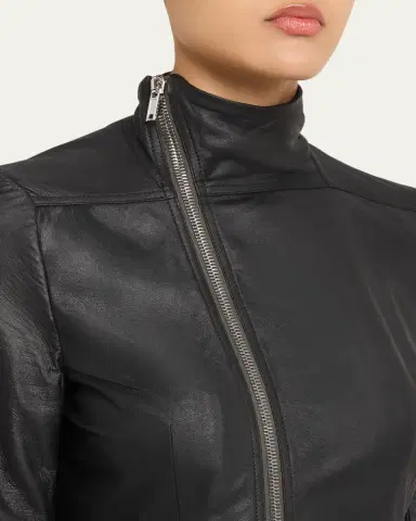 Rick Owens Gary Leather Asymmetric Zip Coat | Thumbnail 5 Rick Owens Gary Leather Asymmetric Zip Coat | Thumbnail 5