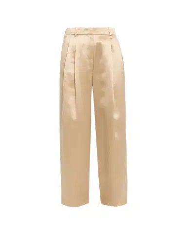 Giorgio Armani Pleated Satin Straight-Leg Pants | Thumbnail 1 Giorgio Armani Pleated Satin Straight-Leg Pants | Thumbnail 1