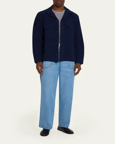 OFFICINE GÉNÉRALE Men's Jean-Baptiste Seersucker Cotton Shirt Jacket | Thumbnail 2 OFFICINE GÉNÉRALE Men's Jean-Baptiste Seersucker Cotton Shirt Jacket | Thumbnail 2