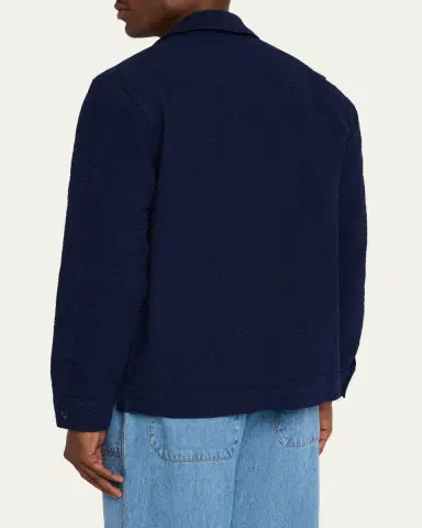 OFFICINE GÉNÉRALE Men's Jean-Baptiste Seersucker Cotton Shirt Jacket | Thumbnail 3 OFFICINE GÉNÉRALE Men's Jean-Baptiste Seersucker Cotton Shirt Jacket | Thumbnail 3