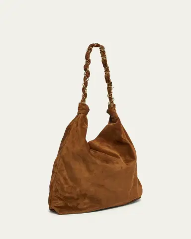 Saint Laurent YSL Chain-Embellished Suede Shoulder Bag | Thumbnail 3 Saint Laurent YSL Chain-Embellished Suede Shoulder Bag | Thumbnail 3
