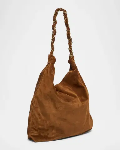 Saint Laurent YSL Chain-Embellished Suede Shoulder Bag | Thumbnail 7 Saint Laurent YSL Chain-Embellished Suede Shoulder Bag | Thumbnail 7