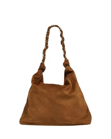 Saint Laurent YSL Chain-Embellished Suede Shoulder Bag | Thumbnail 1 Saint Laurent YSL Chain-Embellished Suede Shoulder Bag | Thumbnail 1