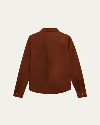 Maurizio Baldassari Men's Leather Western Overshirt | Thumbnail 2
