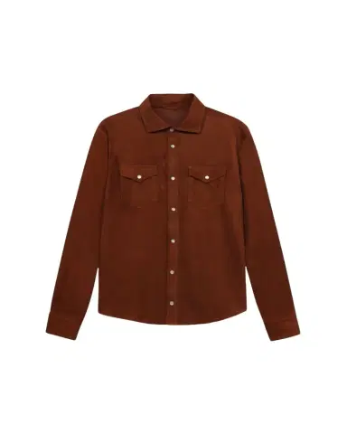 Maurizio Baldassari Men's Leather Western Overshirt | Thumbnail 1