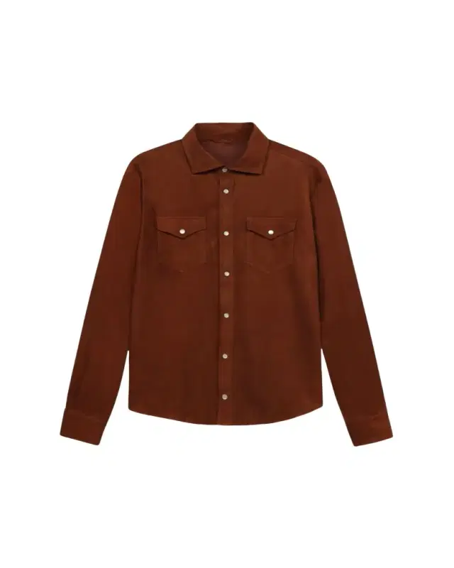 Men's Leather Western Overshirt