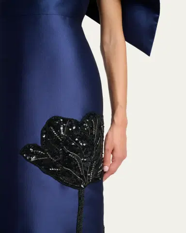 Erdem Tulip Embroidered Off-The-Shoulder Satin Gown | Thumbnail 5 Erdem Tulip Embroidered Off-The-Shoulder Satin Gown | Thumbnail 5