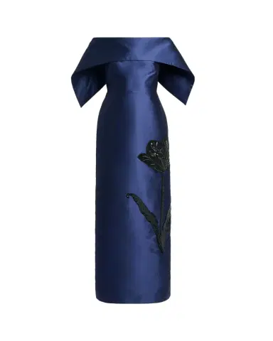 Erdem Tulip Embroidered Off-The-Shoulder Satin Gown | Thumbnail 1 Erdem Tulip Embroidered Off-The-Shoulder Satin Gown | Thumbnail 1