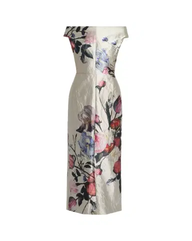 Erdem Off-The-Shoulder Floral Satin Column Gown | Thumbnail 1 Erdem Off-The-Shoulder Floral Satin Column Gown | Thumbnail 1