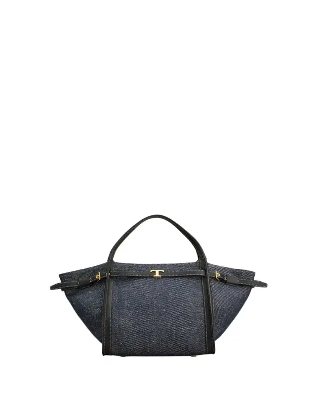 Tod's Small Timeless T Belted Cotton Shopping Tote Bag